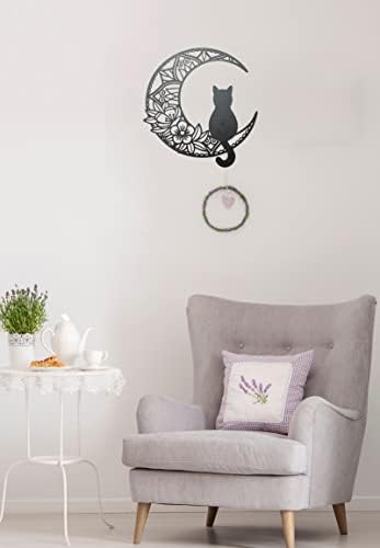 EYONGLION Black Cat Moon Wall Art Sculpture