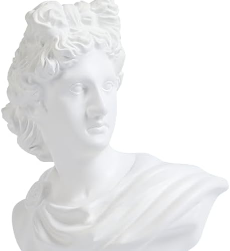 Apollo Bust Sculpture - 125 Inch White Resin Statue