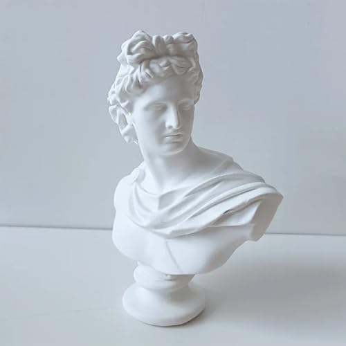 Queenbox 59in White Greek God Apollo Bust Sculpture