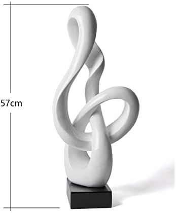 Modern Music Note Sculpture Decor Figurine 23 Inch White Polyresin
