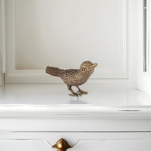 GIB Small Bird Statue Home Decor Brass Figurine