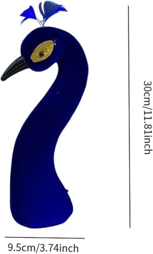 Peacock Mannequin Head Blue Foam Sculpture Decor