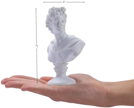 Greek David Head Bust Statue Sculpture Home Decor White