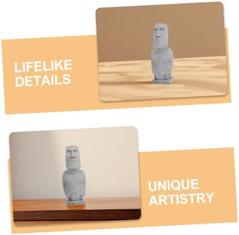 Cabilock 2pcs Easter Island Moai Head Figurine Decor