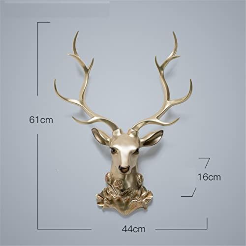 Gold Deer Head Wall Sculpture by YYDX