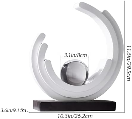 Abstract Art Sculpture Resin Gold Modern White Decorative Statue