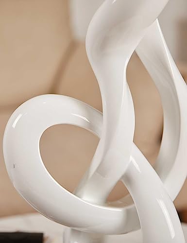 Modern Music Note Sculpture Decor Figurine 23 Inch White Polyresin