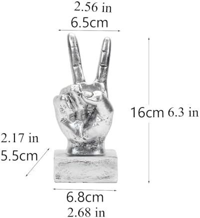 Silver Hand Gesture Desk Statue Funny Finger Decor Sculpture