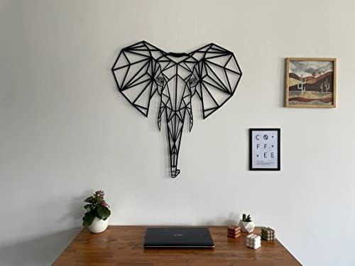 DEKADRON Metal Wall Art Geometric Elephant Head 3D Decor