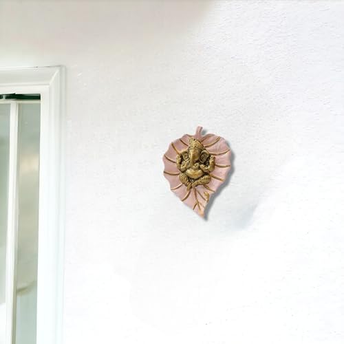 Charmy Crafts Metal Ganesha Wall Hanging Decoration - Light Pink