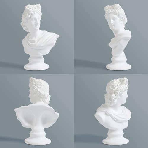 Apollo Bust Sculpture - 125 Inch White Resin Statue