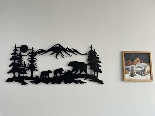 DEKADRON Metal Wall Art Bear Family Sculpture