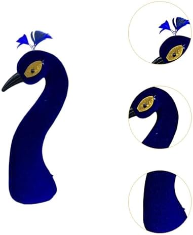 Fenteer Blue Peacock Mannequin Head Statue for Home and Events