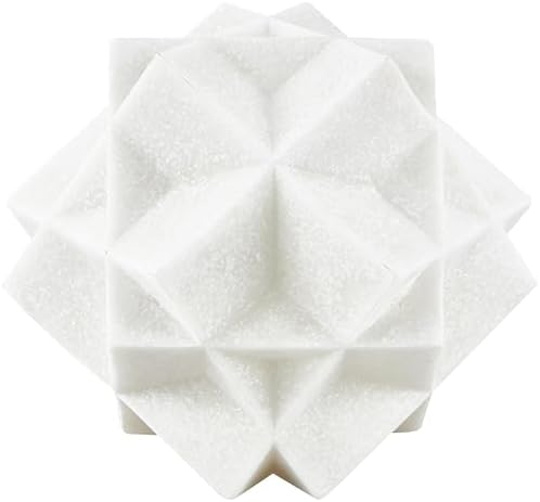 Deco 79 Polystone Geometric Sculpture White 7x7x7