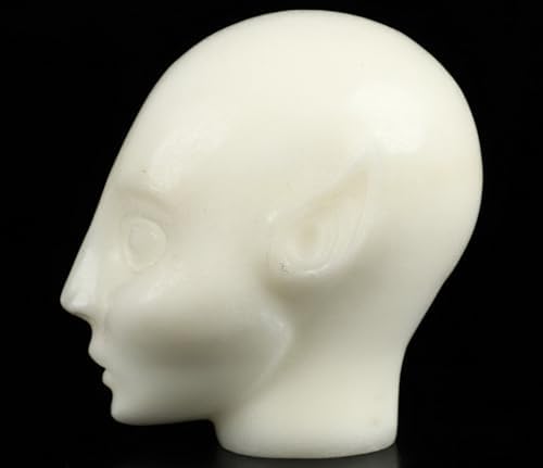 Skullis 43 Inch White Jade Crystal Skull Statue