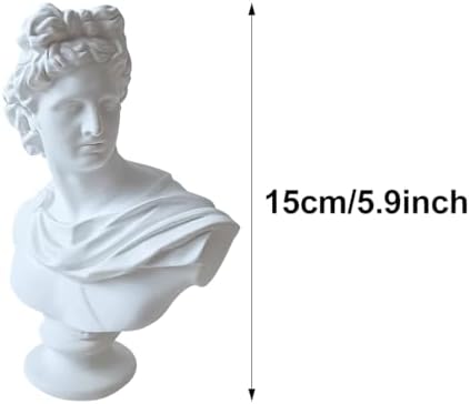 Queenbox 59in White Greek God Apollo Bust Sculpture