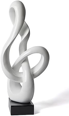 Modern Music Note Sculpture Decor Figurine 23 Inch White Polyresin