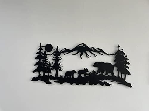 DEKADRON Metal Wall Art Bear Family Sculpture