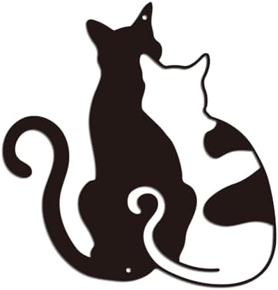 WADORN Metal Cat Wall Sculpture Decor