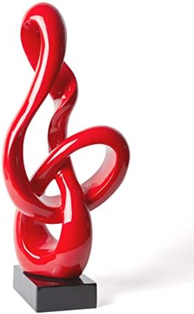 Modern Music Note Sculpture Red 23 Inch Polyresin Statue