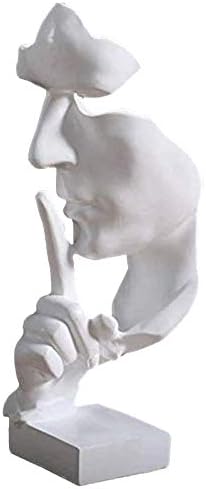 aboxoo Silence is Gold Thinker Statue Modern Resin Sculpture