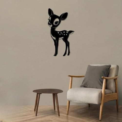 Modern Decorative Black Deer Wall Sculpture