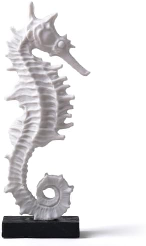 HAUCOZE Sea Horse Statue Decor 134inch Polyresin Sculpture