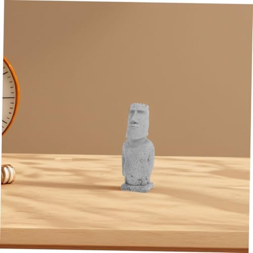 Cabilock 2Pcs Moai Head Statue Figurines
