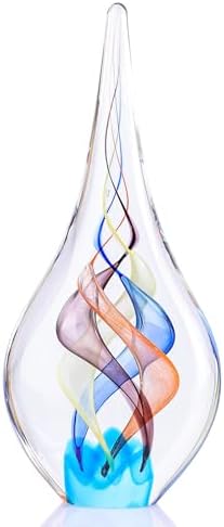 Hand Blown Glass Teardrop Sculpture Murano Style Decor