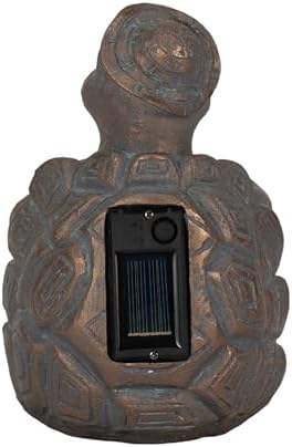 Sagebrook Home Solar Turtle Garden Statue 7 Inches Bronze Copper