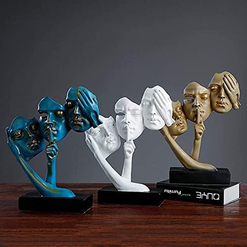 Abstract Blue Character Head Sculpture for Home Decoration
