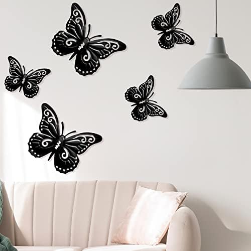Moxweyeni 5 Pcs Black Butterfly Wall Decor