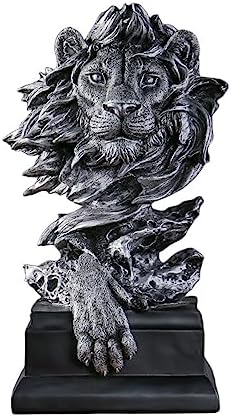 Lion Statue Desk Decor for Men Resin Sculpture