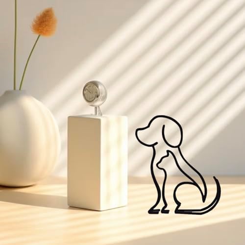 Minimalist Dog and Cat Wall Sculpture Art
