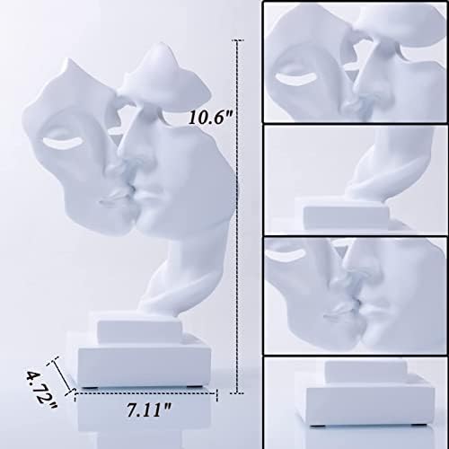 Elegant Couples Kiss Sculpture Abstract Art Decor