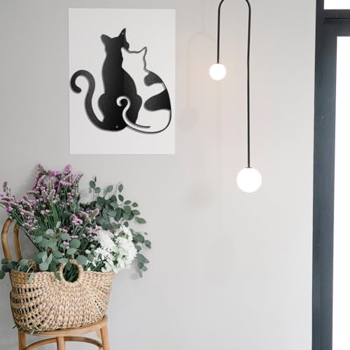 WADORN Metal Cat Wall Sculpture Decor