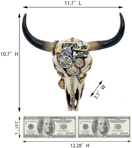 Alikiki Steampunk Bull Skull Wall Decor