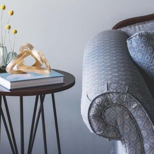 Infinity Knot Sculpture Gold Decor Coffee Table Accent