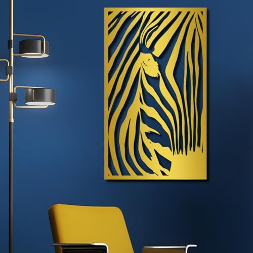 Zebra Metal Wall Art Abstract Design 41X25inch