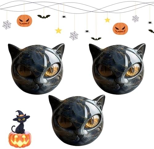 Luxury Black Cat Figurine Sculpture 3PCS