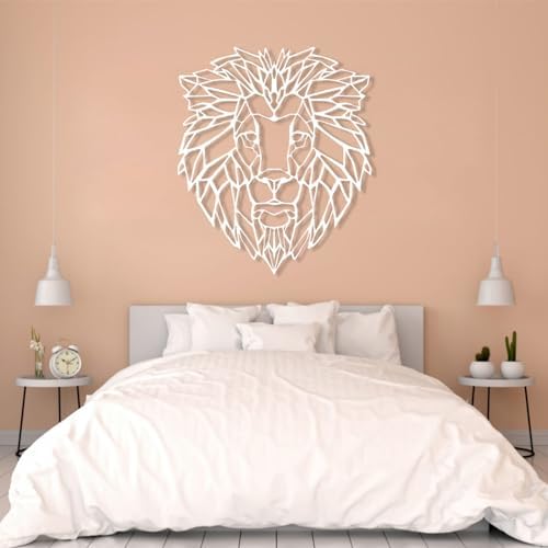 Geometric Lion Head Wall Decor Gold