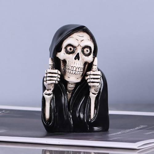 Funny Grim Reaper Skeleton Figurine - 39in Resin Statue Decor