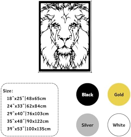 Cadeali Metal Lion Wall Art Sculpture 18x25