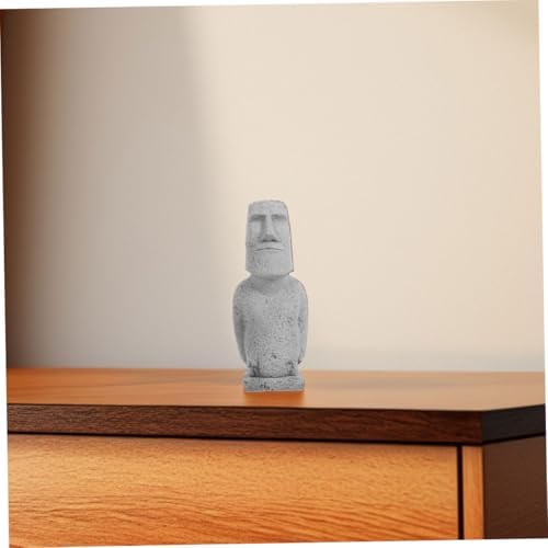 Cabilock 2Pcs Moai Head Statue Figurines