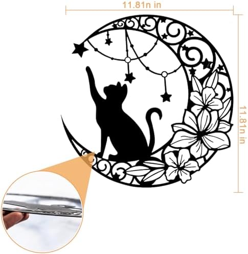 Fzojnxy Premium Black Cat and Moon Wall Art