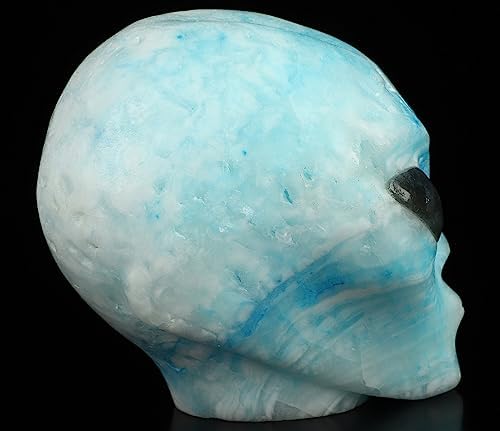 Skullis Blue Aventurine Crystal Skull Statue