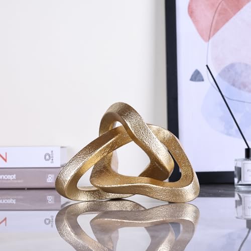 Infinity Knot Sculpture Gold Decor Coffee Table Accent