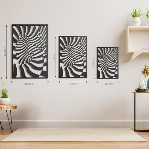 Dancing Zebras Metal Wall Art Black White Small
