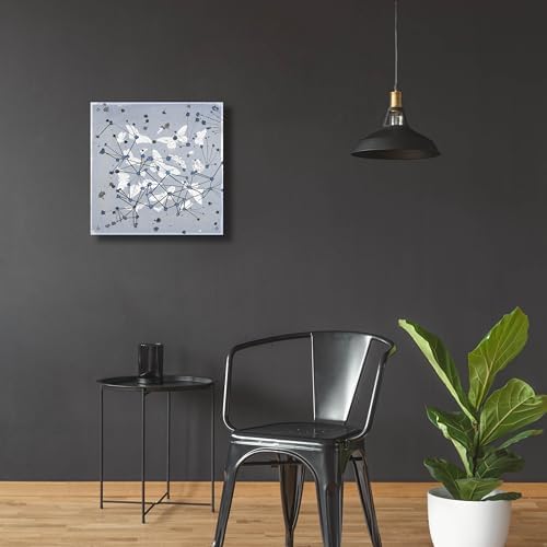 19th Century Butterfly Constellations In Blue Wall Art 24x24