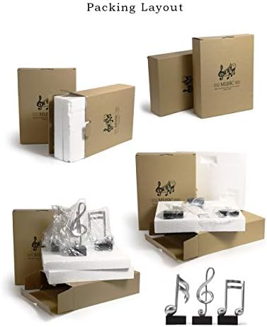 HAUCOZE 3Pcs Music Note Sculpture Decor Statues